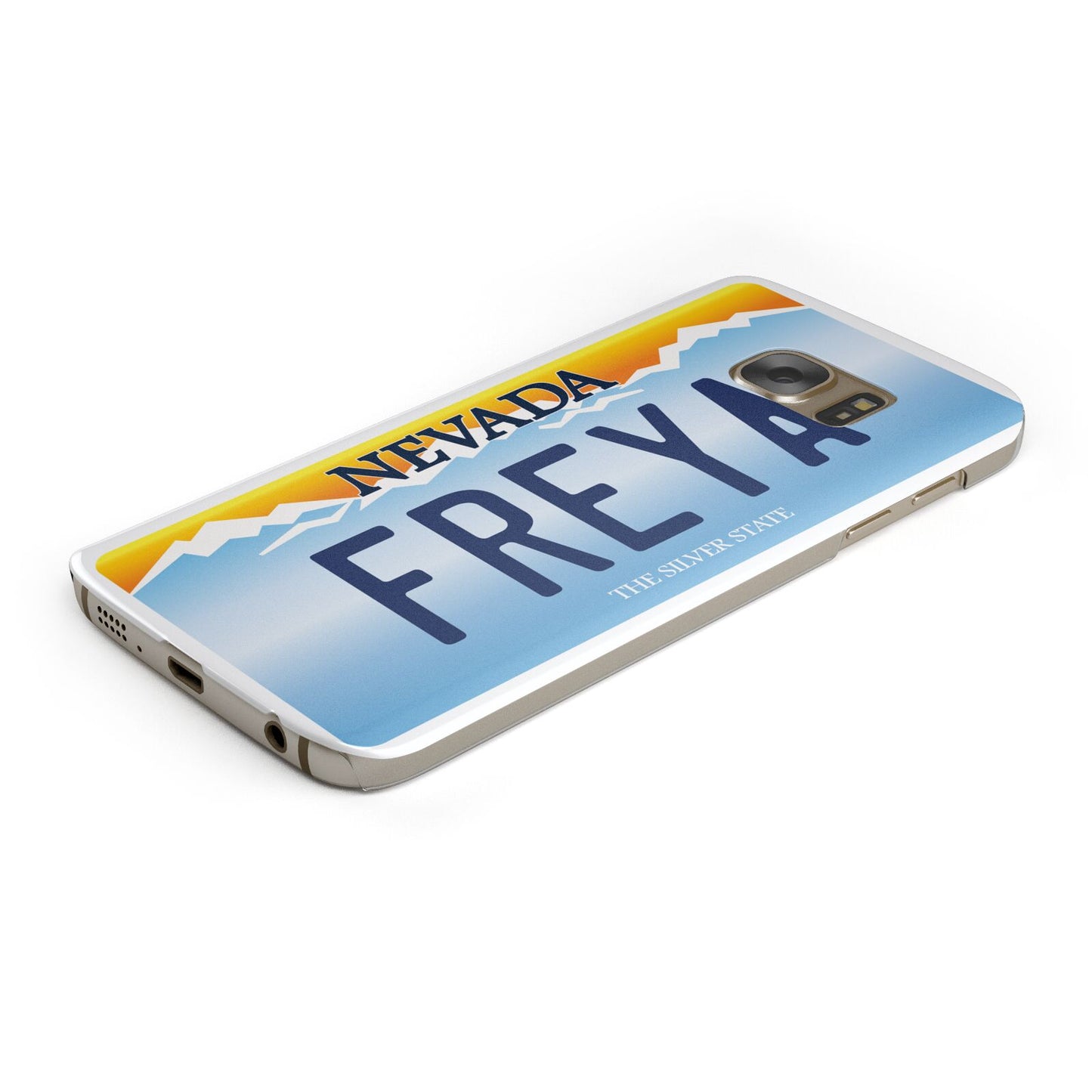 Personalised Nevada License Plate Protective Samsung Galaxy Case Angled Image