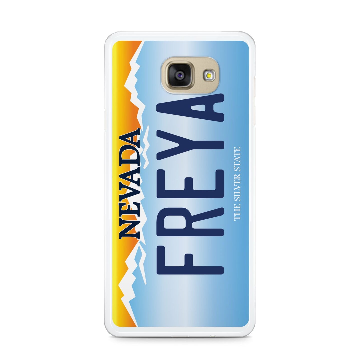 Personalised Nevada License Plate Samsung Galaxy A9 2016 Case on gold phone