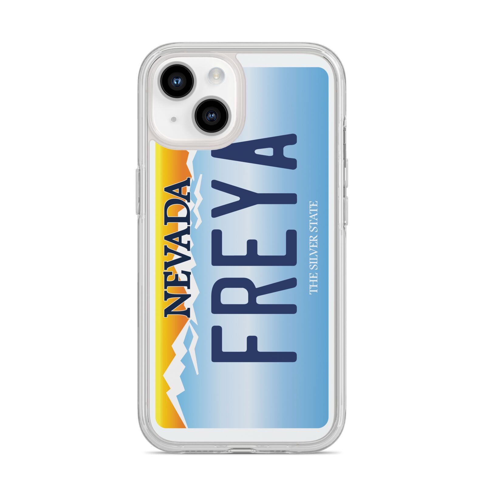 Personalised Nevada License Plate iPhone 14 Clear Tough Case Starlight