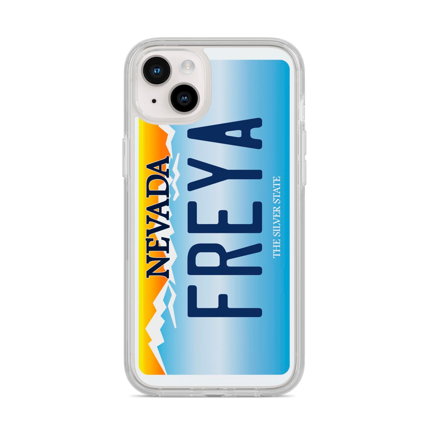 Personalised Nevada License Plate iPhone 14 Plus Clear Tough Case Starlight