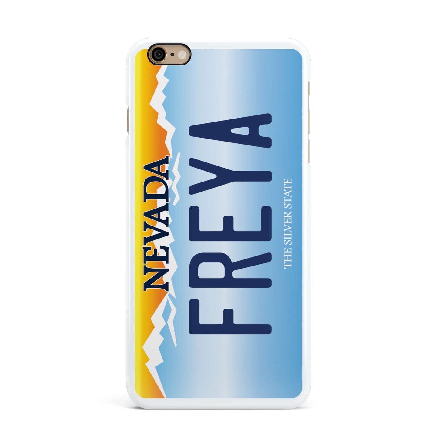 Personalised Nevada License Plate iPhone 6 Plus 3D Snap Case on Gold Phone