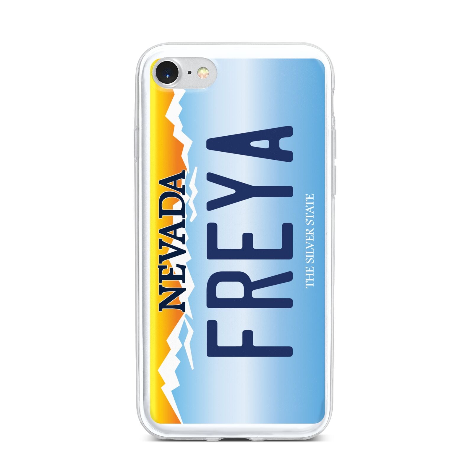 Personalised Nevada License Plate iPhone 7 Bumper Case on Silver iPhone