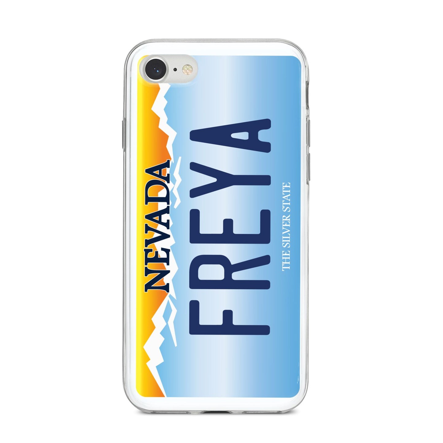 Personalised Nevada License Plate iPhone 8 Bumper Case on Silver iPhone