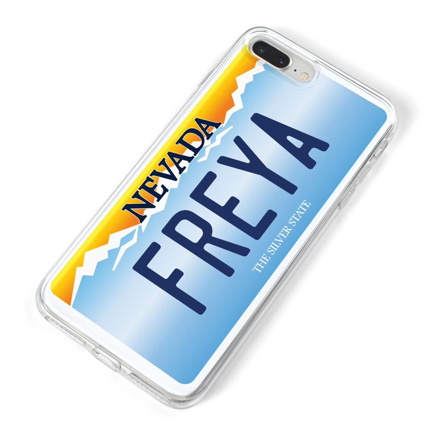 Personalised Nevada License Plate iPhone 8 Plus Bumper Case on Silver iPhone Alternative Image