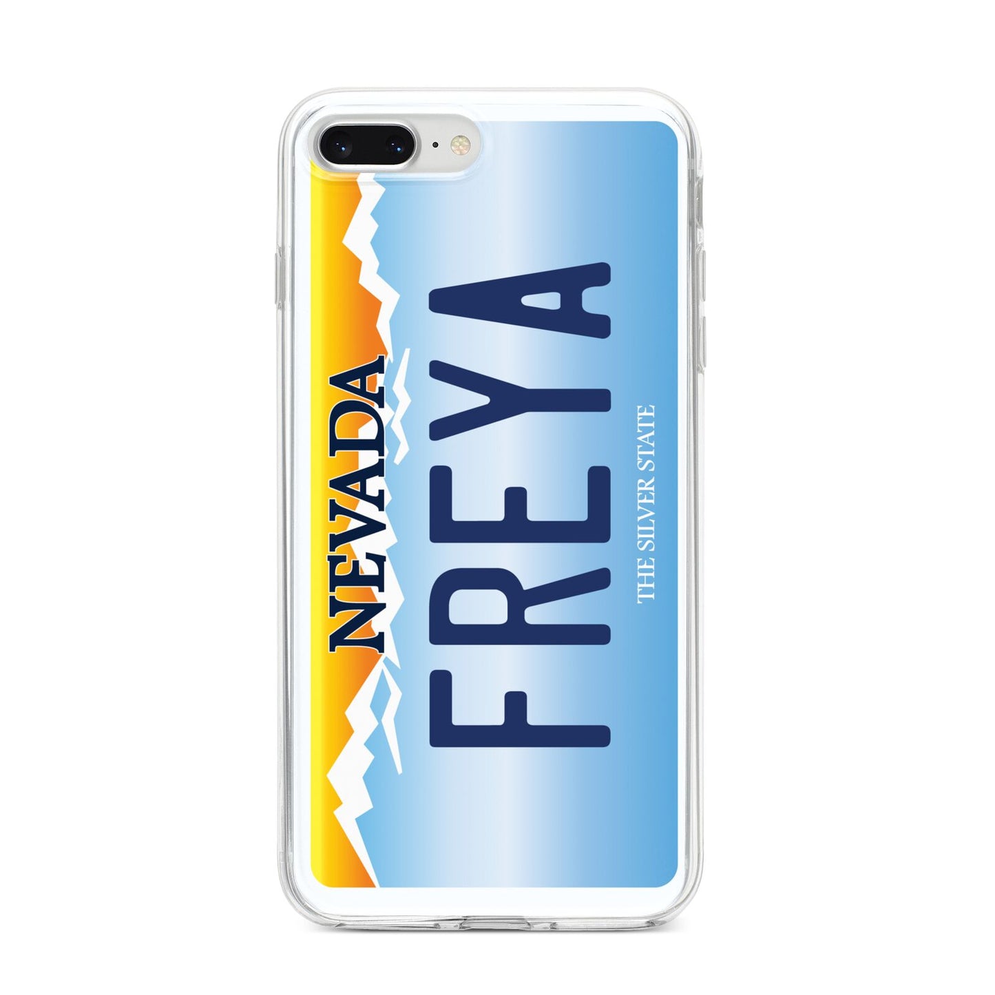 Personalised Nevada License Plate iPhone 8 Plus Bumper Case on Silver iPhone