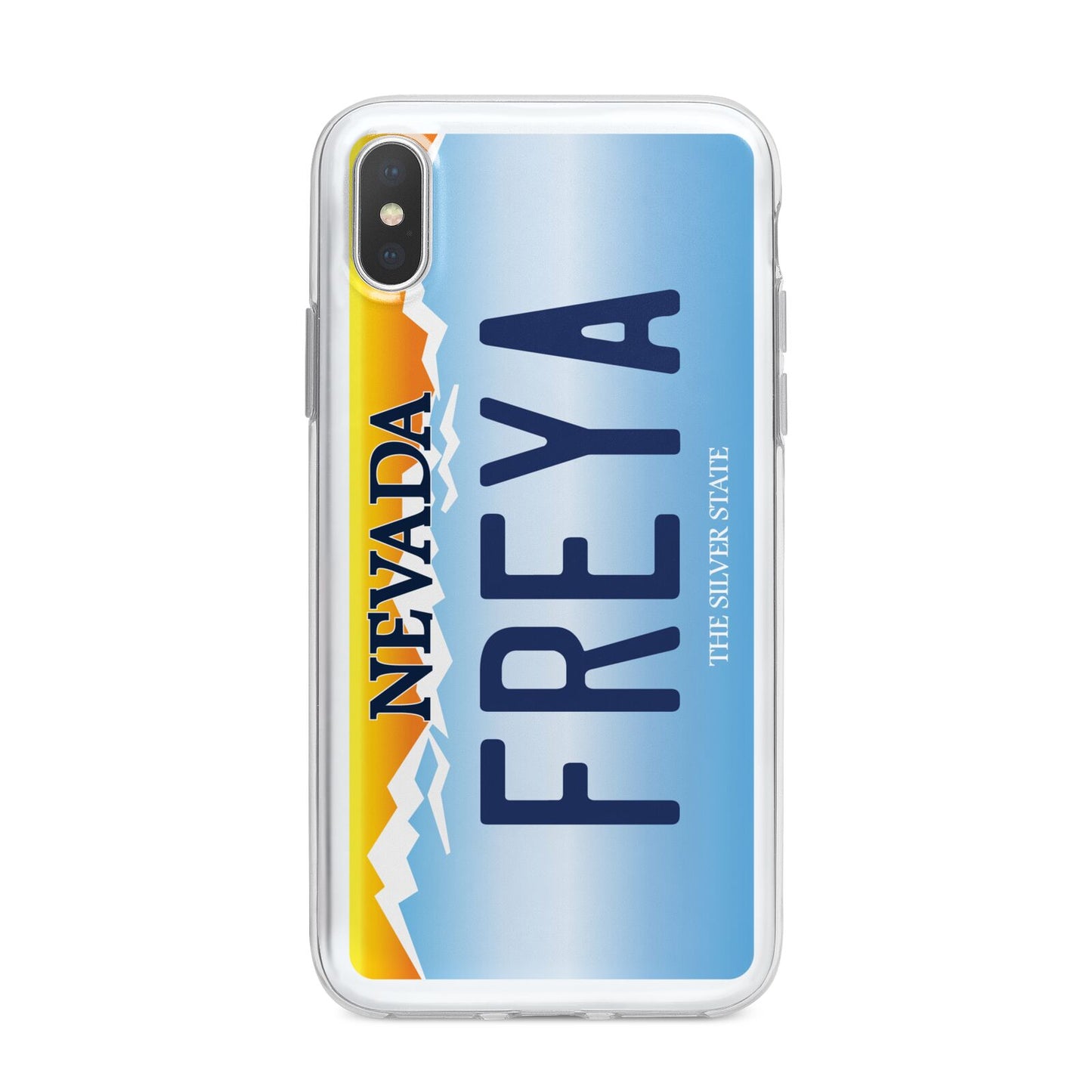 Personalised Nevada License Plate iPhone X Bumper Case on Silver iPhone Alternative Image 1