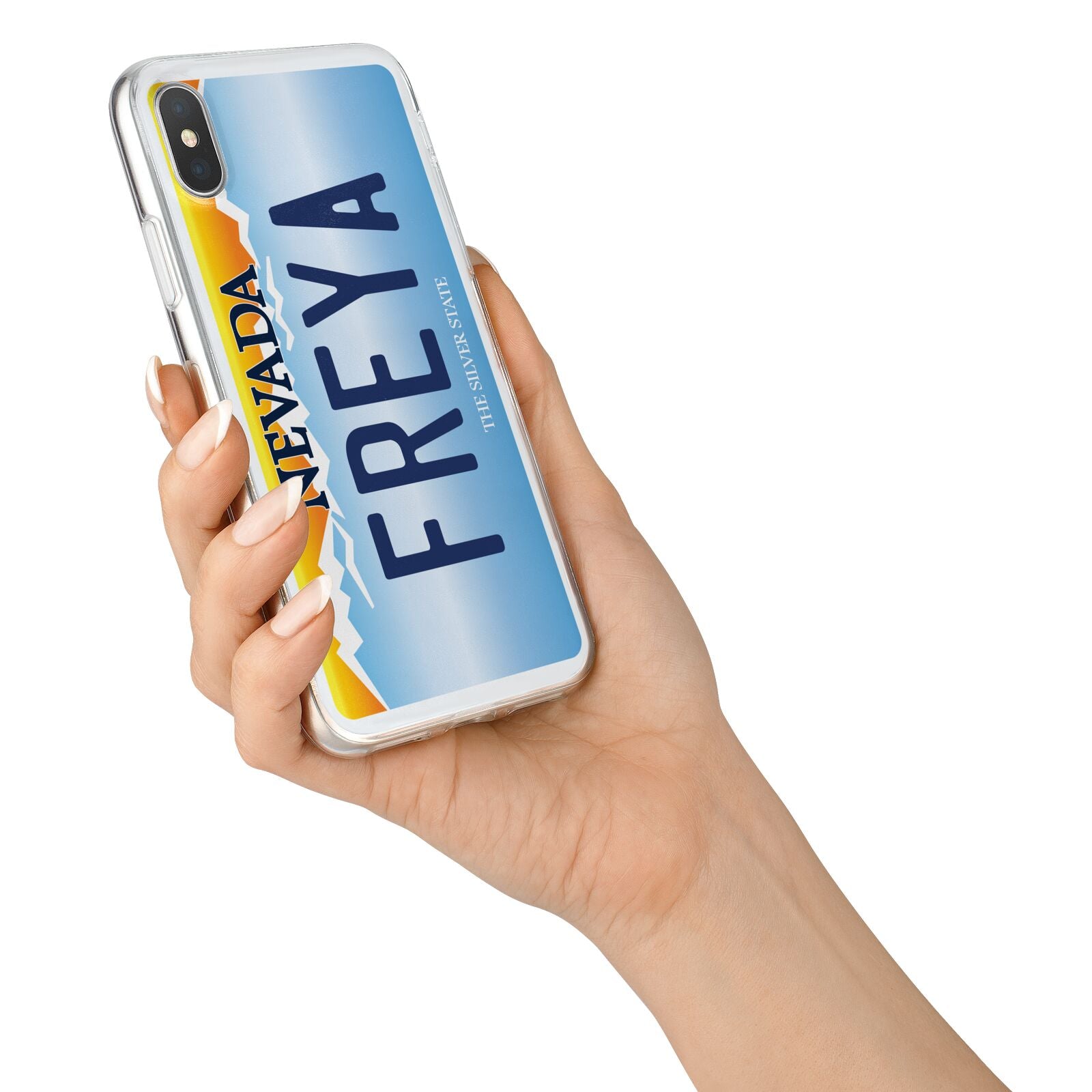 Personalised Nevada License Plate iPhone X Bumper Case on Silver iPhone Alternative Image 2