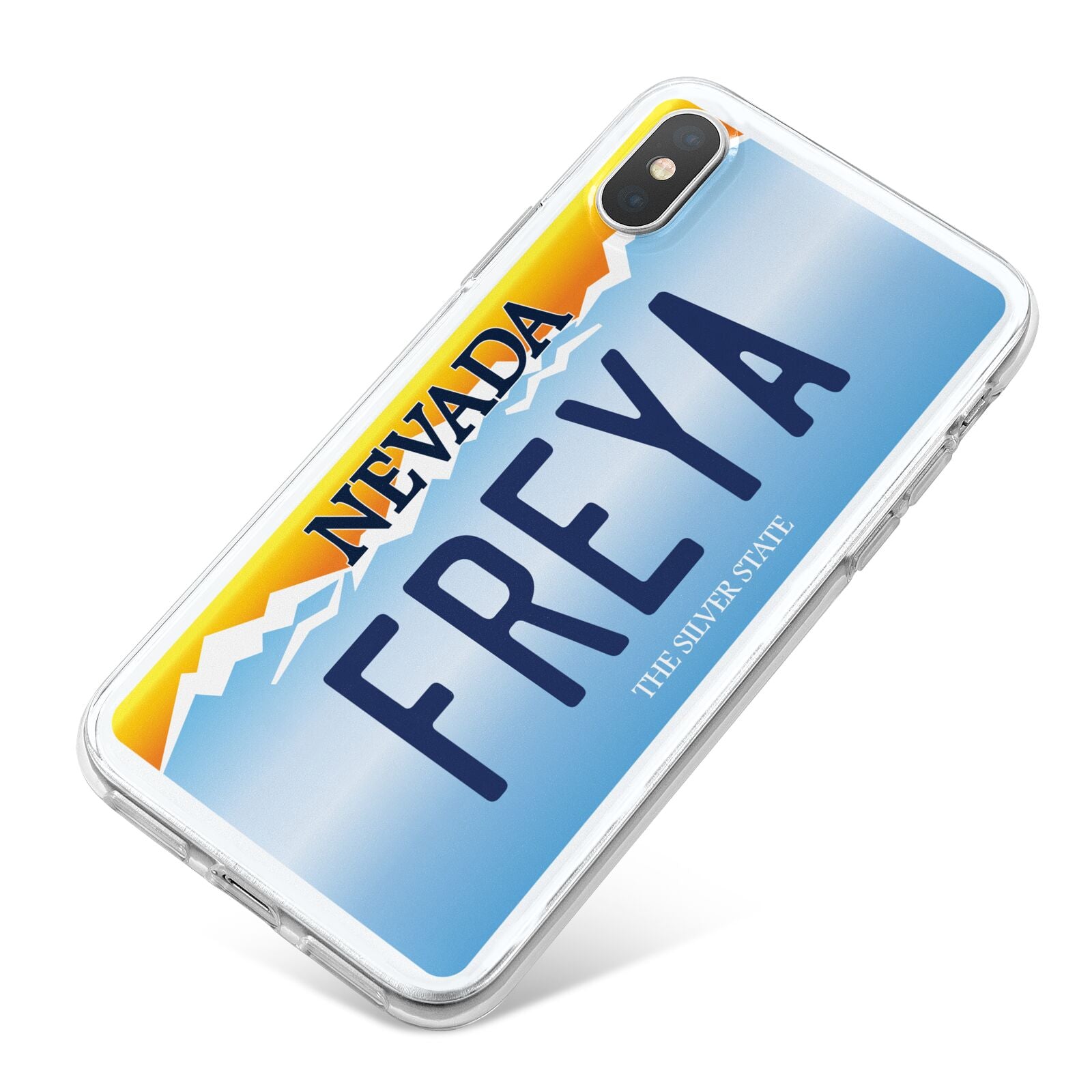 Personalised Nevada License Plate iPhone X Bumper Case on Silver iPhone