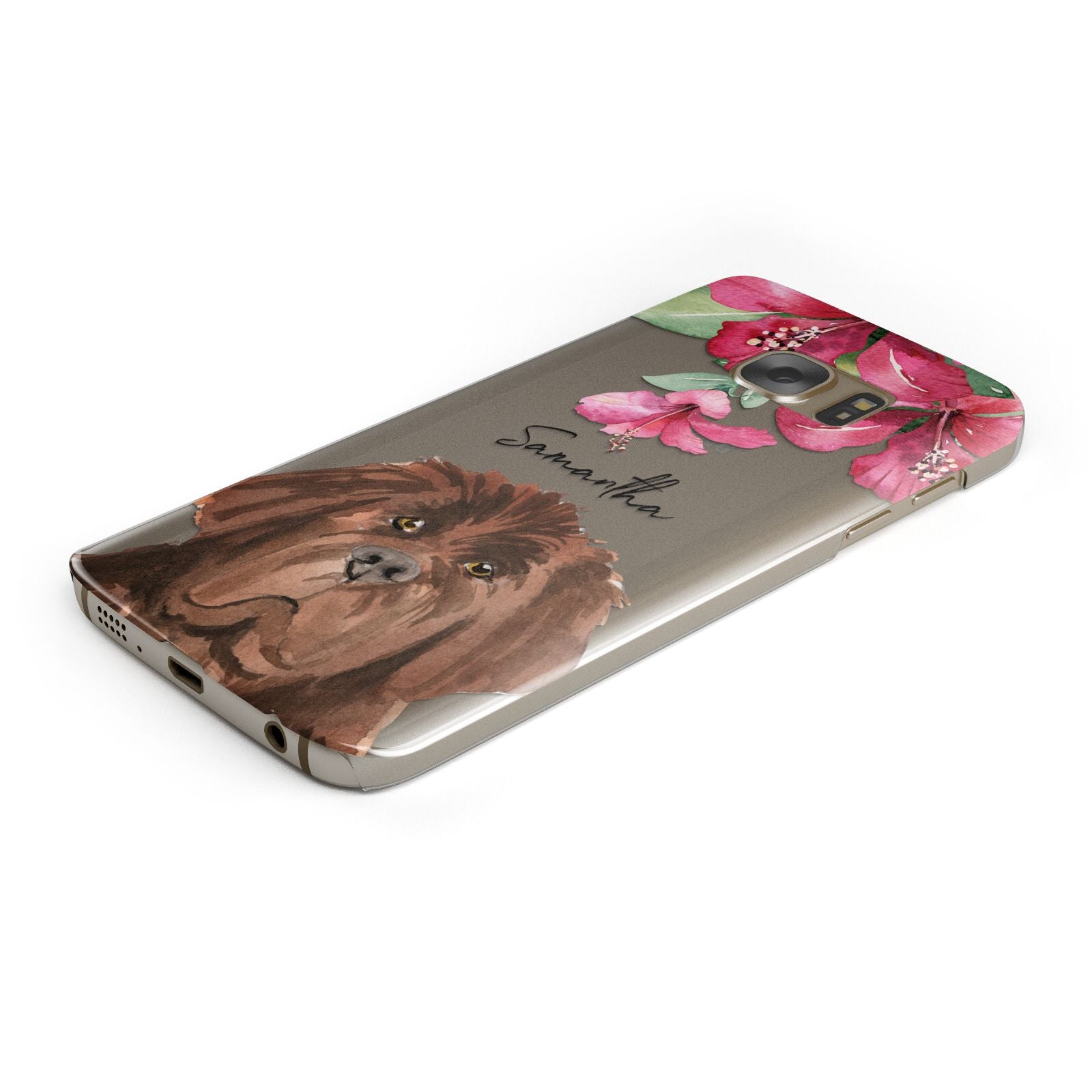 Personalised Newfoundland Protective Samsung Galaxy Case Angled Image