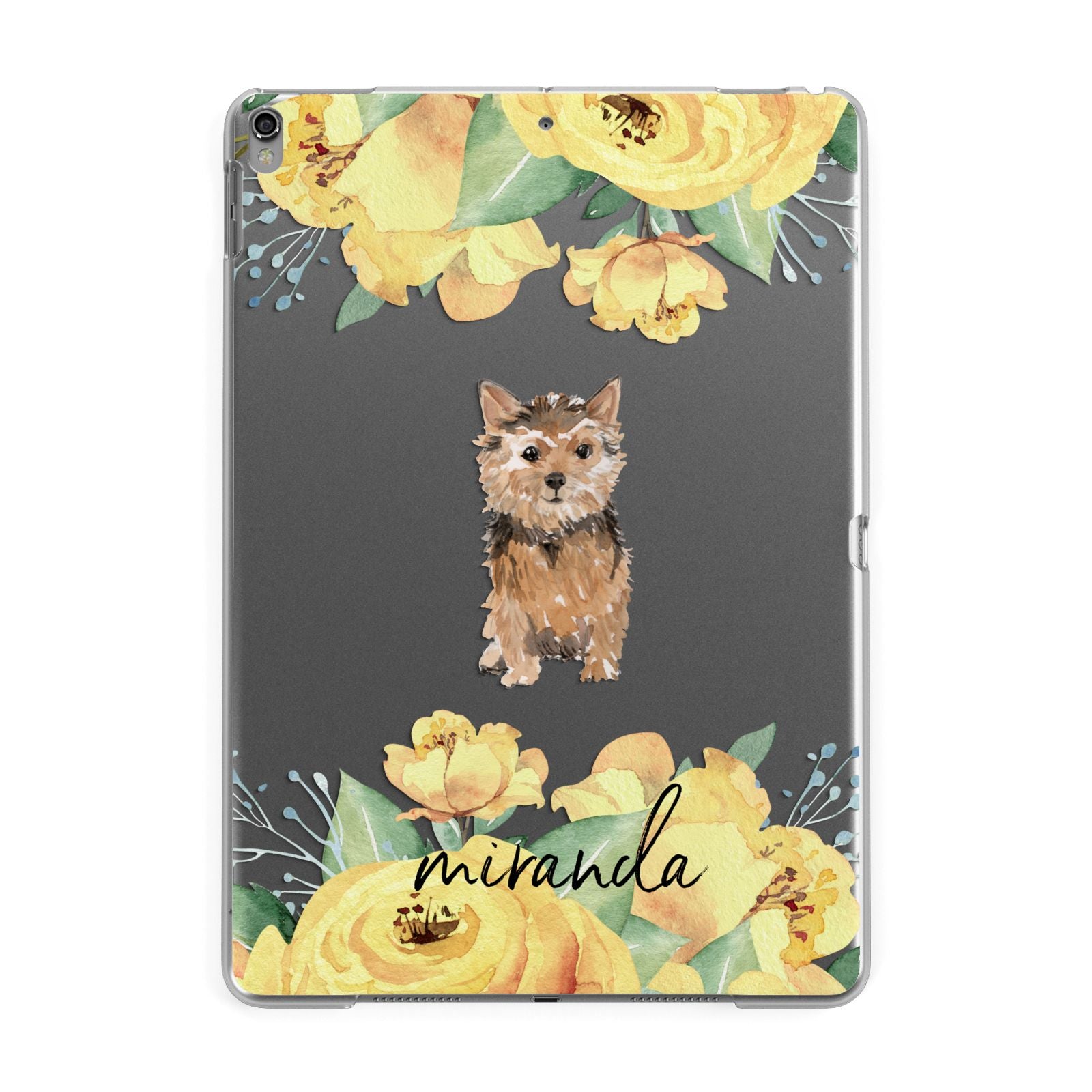 Personalised Norwich Terrier Apple iPad Grey Case