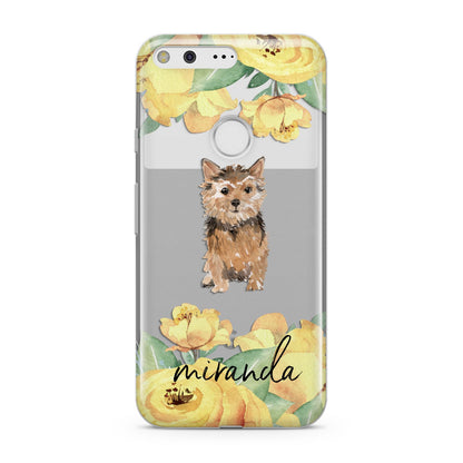 Personalised Norwich Terrier Google Pixel Case