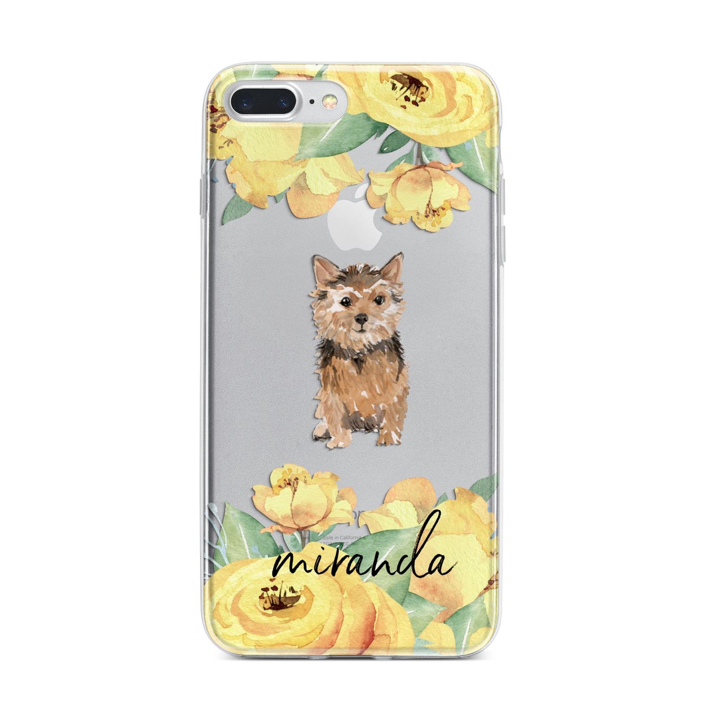 Personalised Norwich Terrier iPhone 7 Plus Bumper Case on Silver iPhone