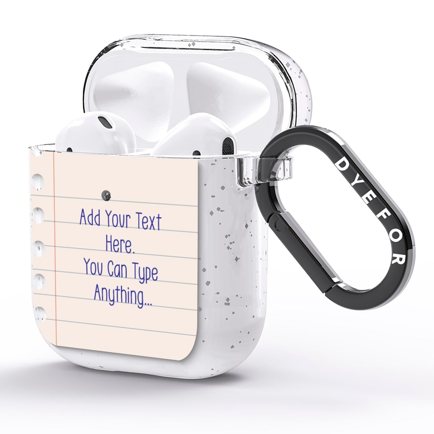 Personalised Notepad AirPods Glitter Case Side Image