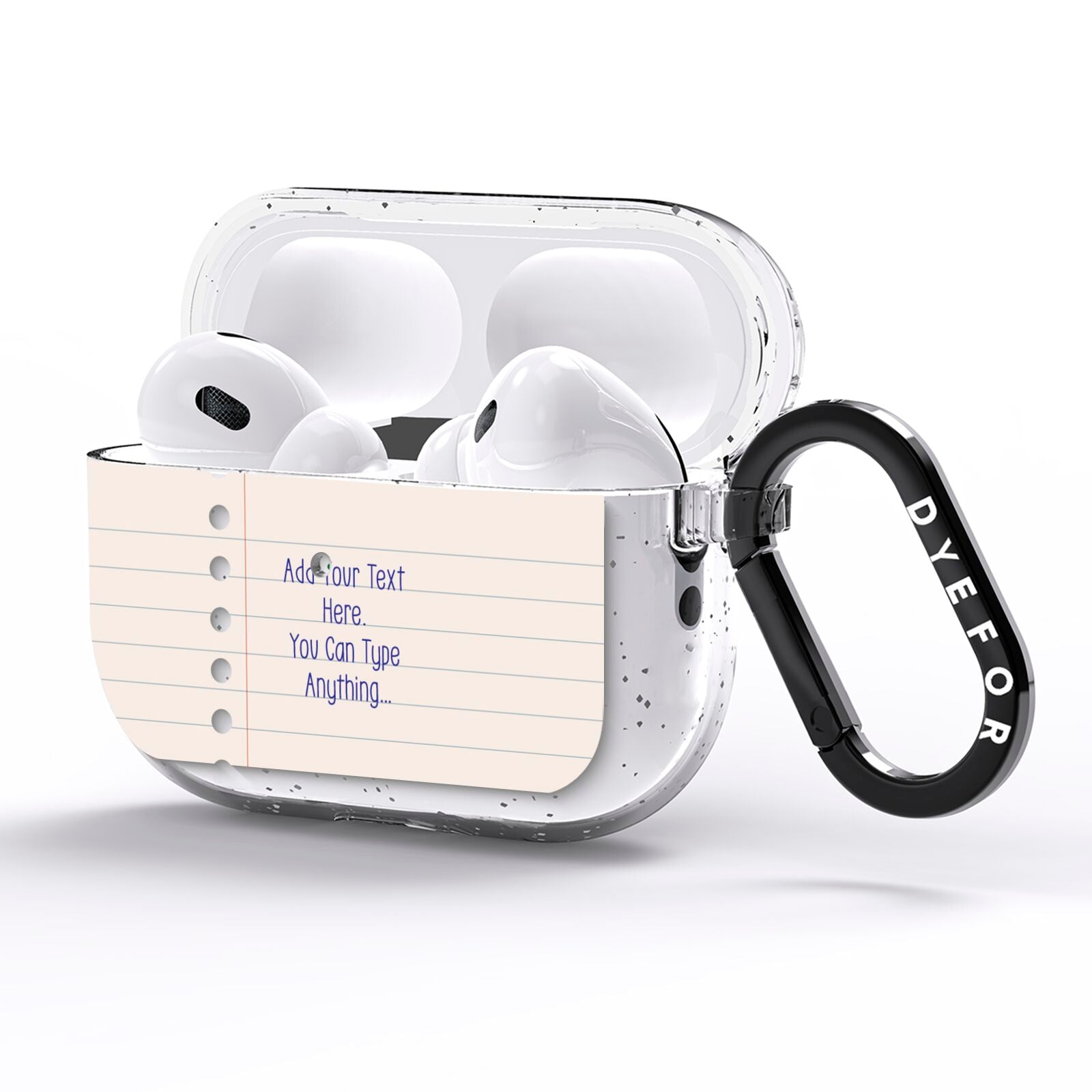 Personalised Notepad AirPods Pro Glitter Case Side Image