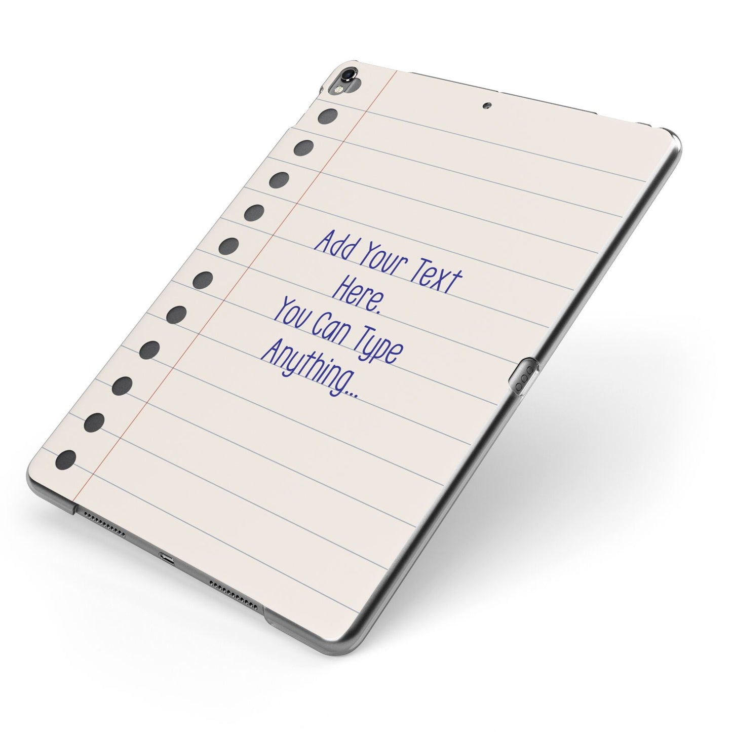 Personalised Notepad Apple iPad Case on Grey iPad Side View