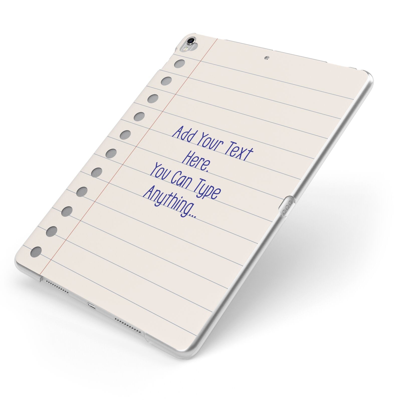 Personalised Notepad Apple iPad Case on Silver iPad Side View