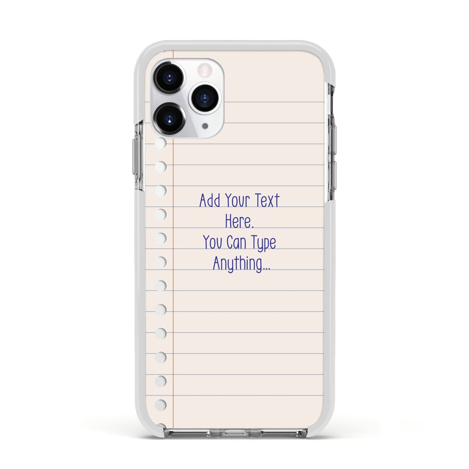 Personalised Notepad Apple iPhone 11 Pro in Silver with White Impact Case