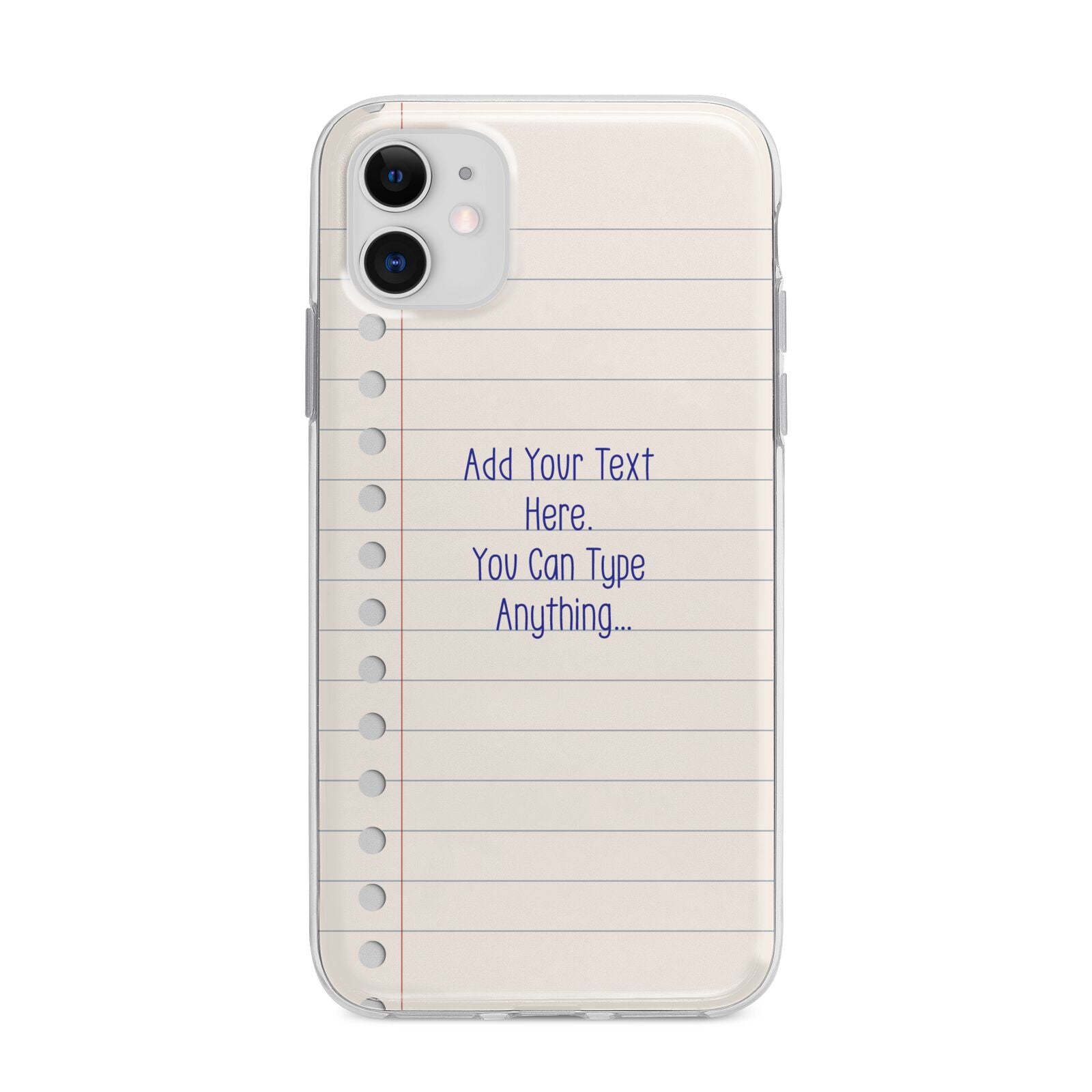 Personalised Notepad Apple iPhone 11 in White with Bumper Case