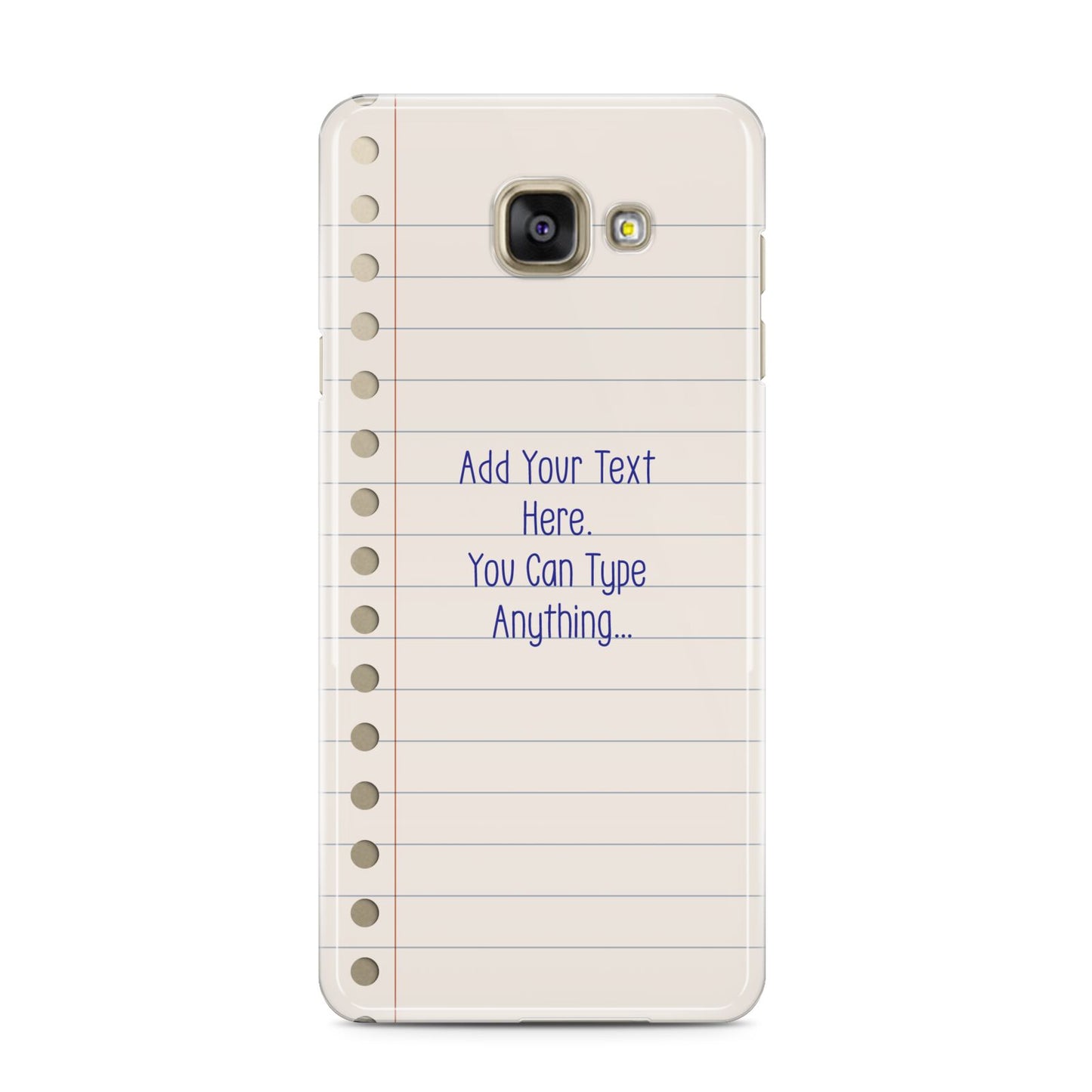 Personalised Notepad Samsung Galaxy A3 2016 Case on gold phone