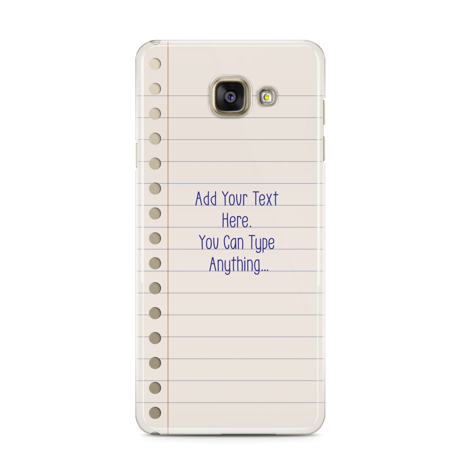 Personalised Notepad Samsung Galaxy A3 2016 Case on gold phone