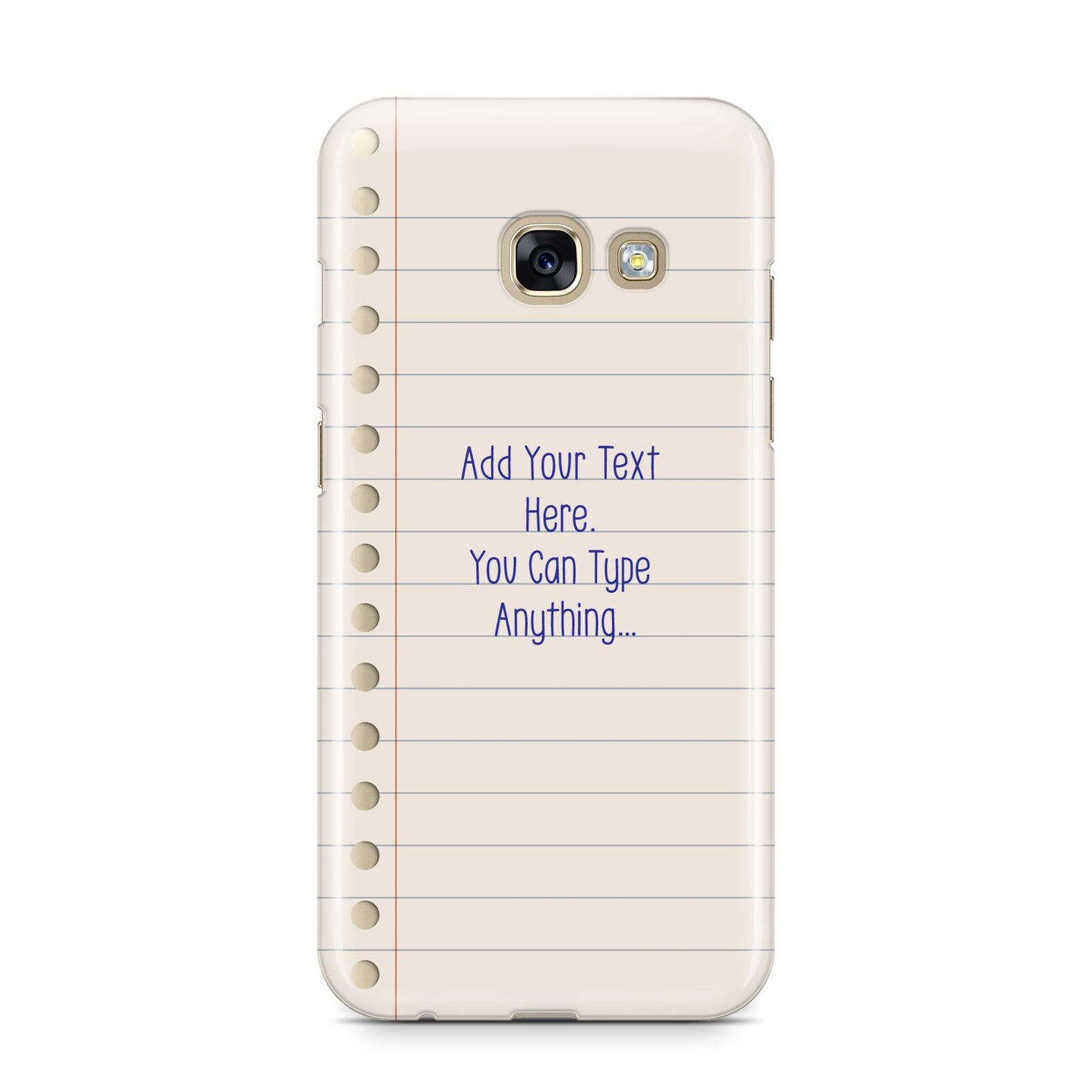 Personalised Notepad Samsung Galaxy A3 2017 Case on gold phone