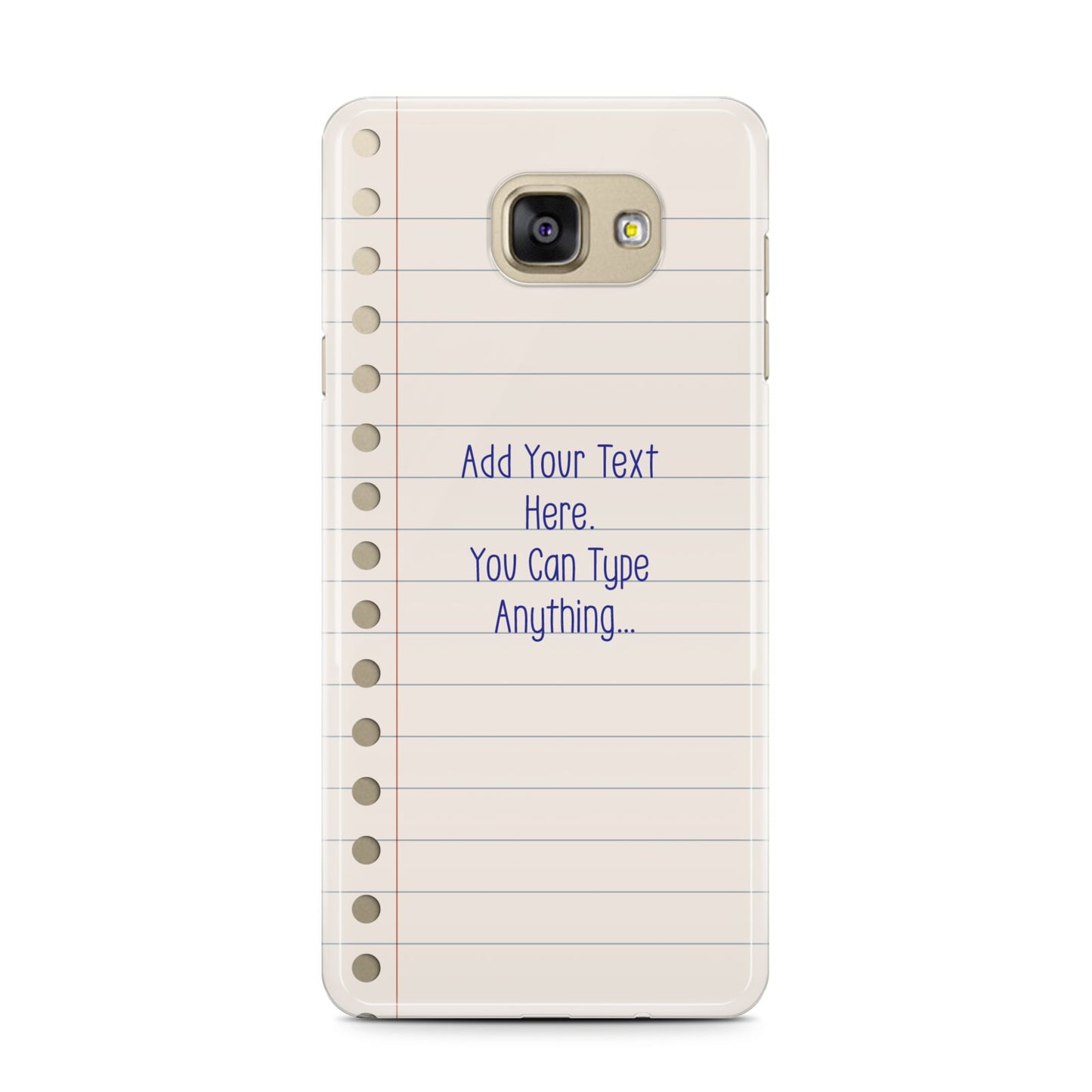 Personalised Notepad Samsung Galaxy A7 2016 Case on gold phone