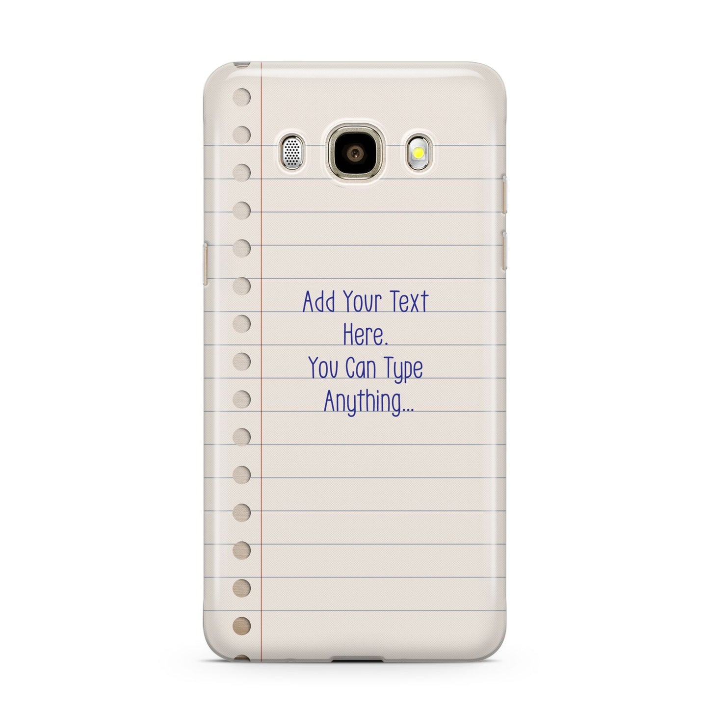 Personalised Notepad Samsung Galaxy J7 2016 Case on gold phone