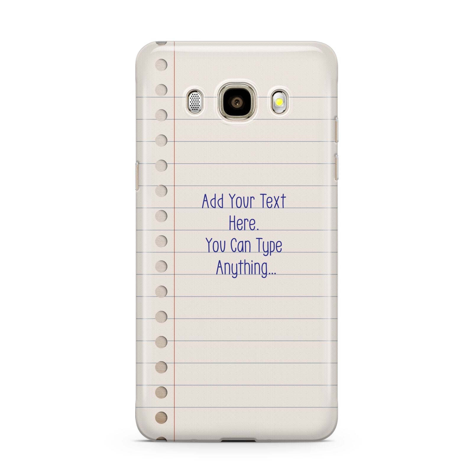 Personalised Notepad Samsung Galaxy J7 2016 Case on gold phone