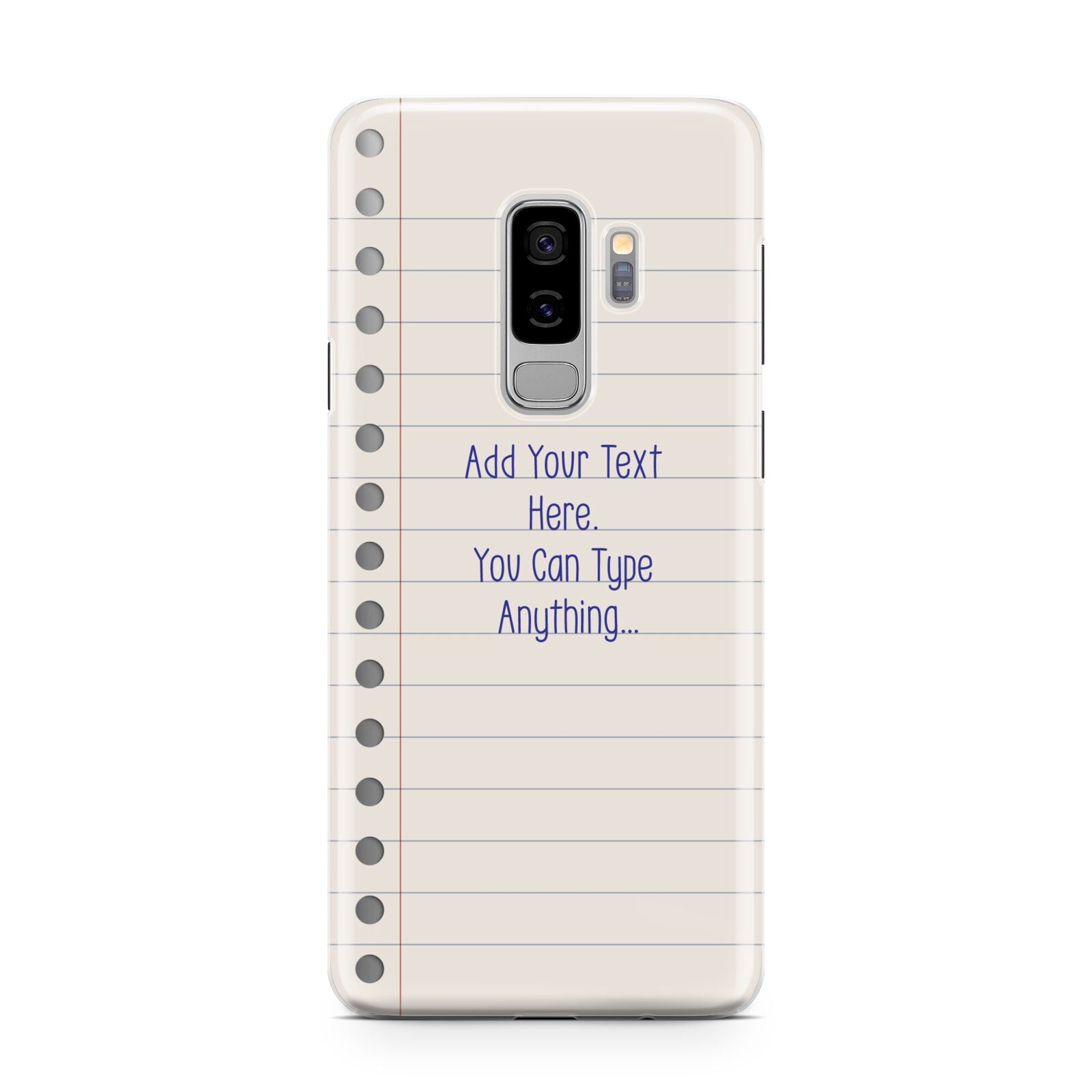 Personalised Notepad Samsung Galaxy S9 Plus Case on Silver phone