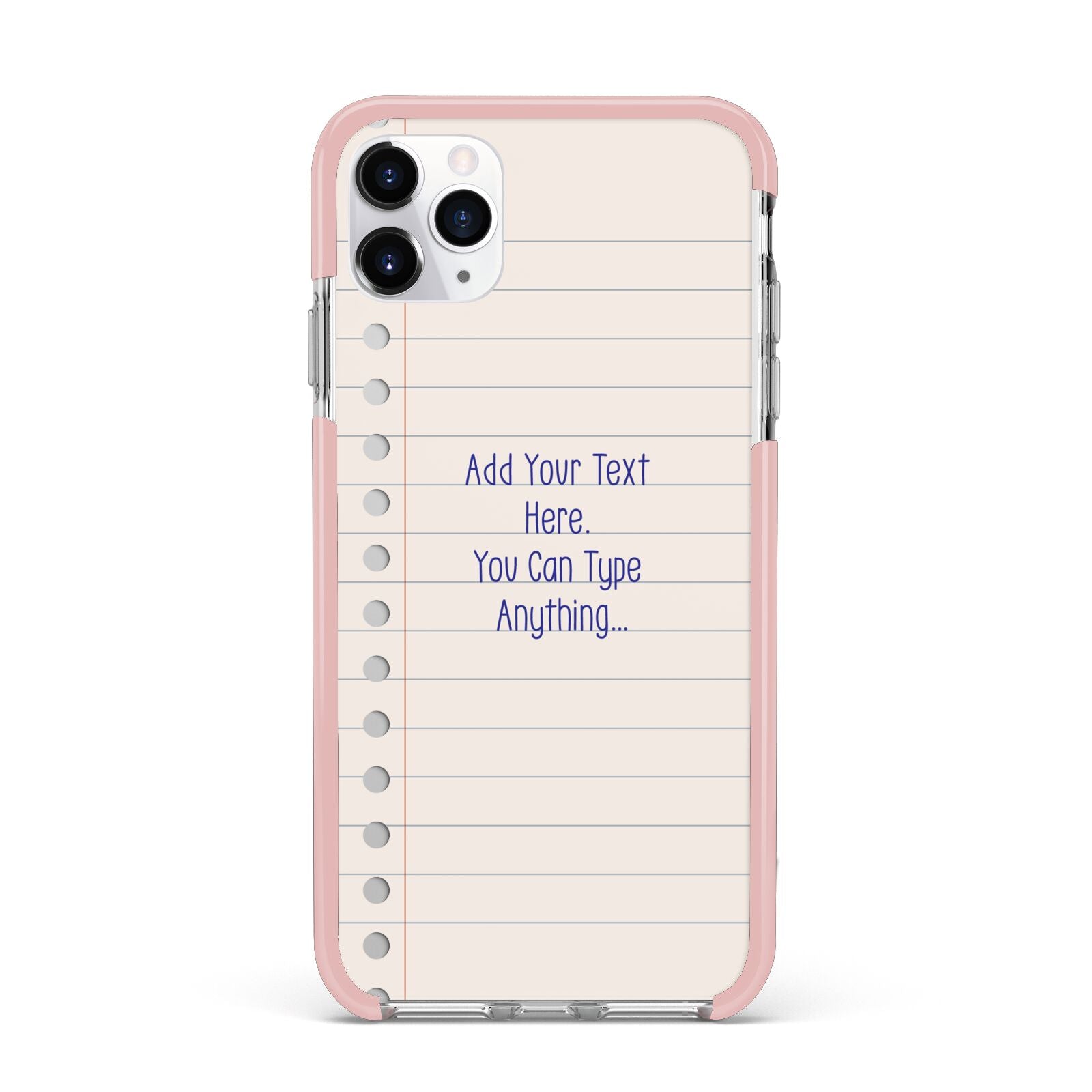 Personalised Notepad iPhone 11 Pro Max Impact Pink Edge Case