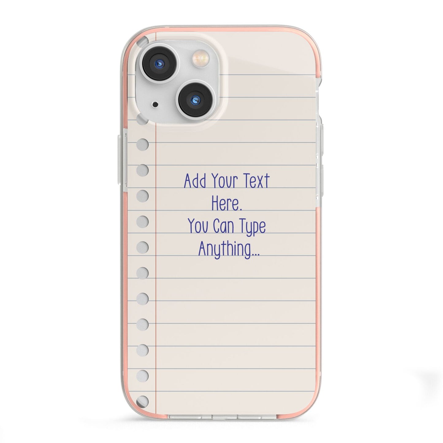 Personalised Notepad iPhone 13 Mini TPU Impact Case with Pink Edges