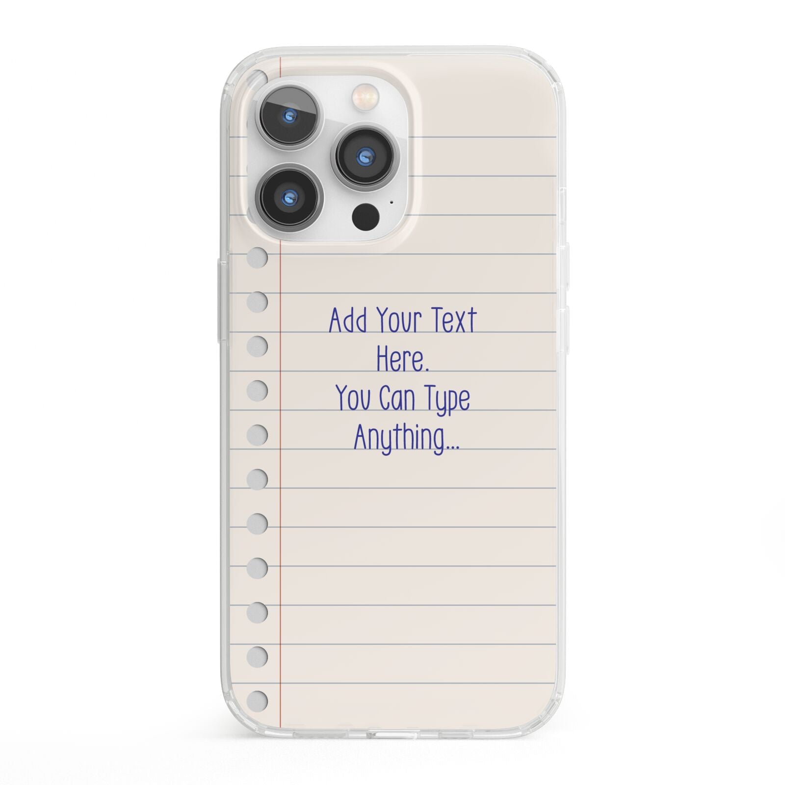 Personalised Notepad iPhone 13 Pro Clear Bumper Case