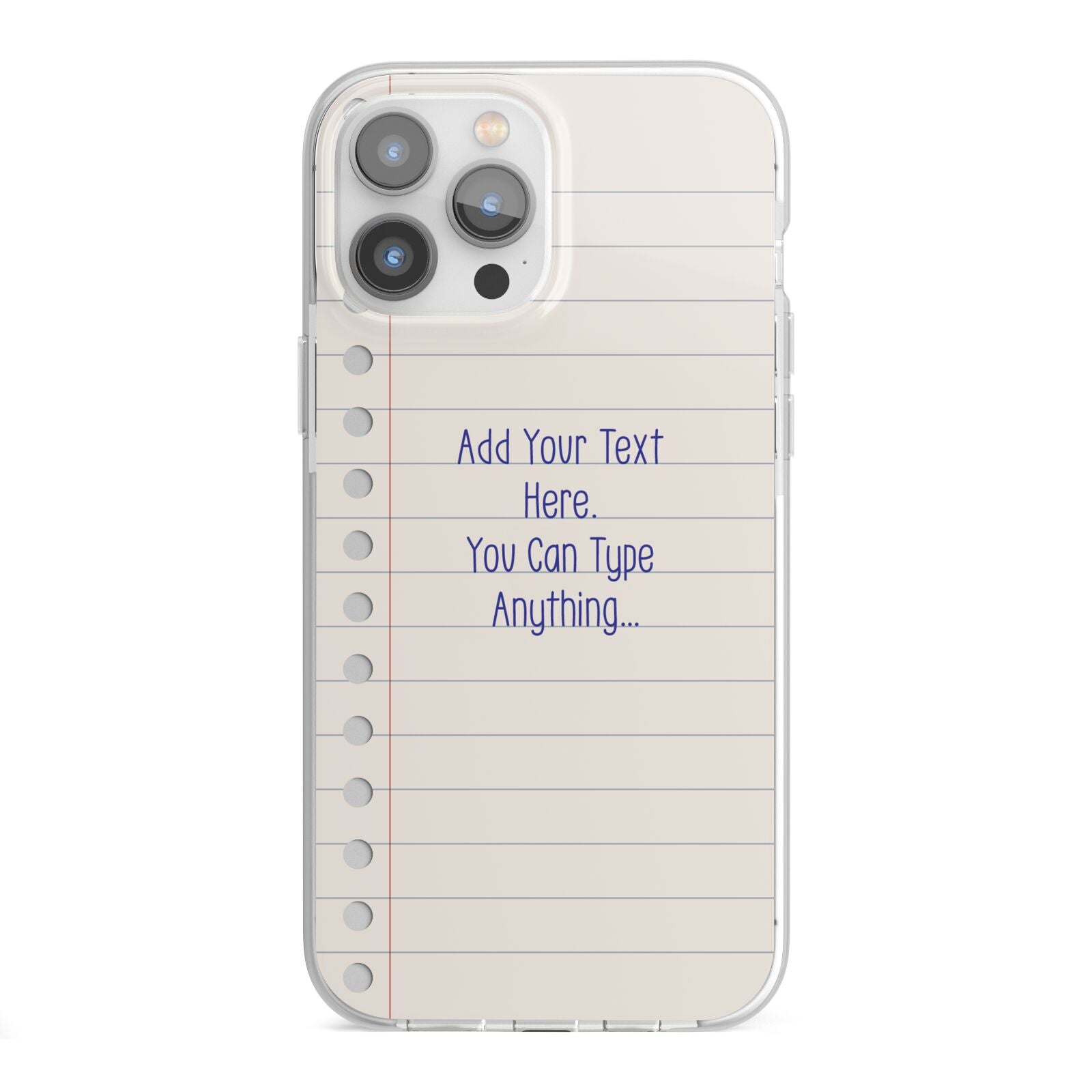 Personalised Notepad iPhone 13 Pro Max TPU Impact Case with White Edges