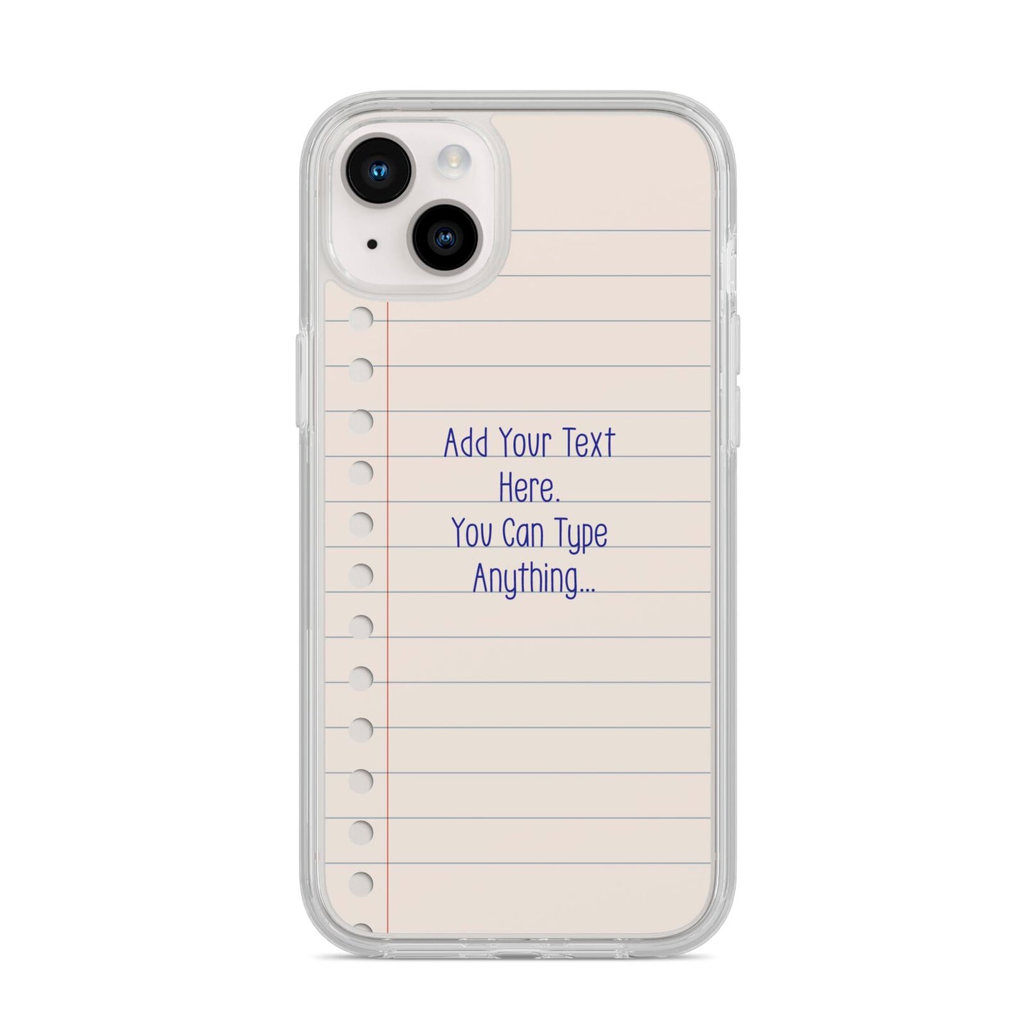 Personalised Notepad iPhone 14 Plus Clear Tough Case Starlight