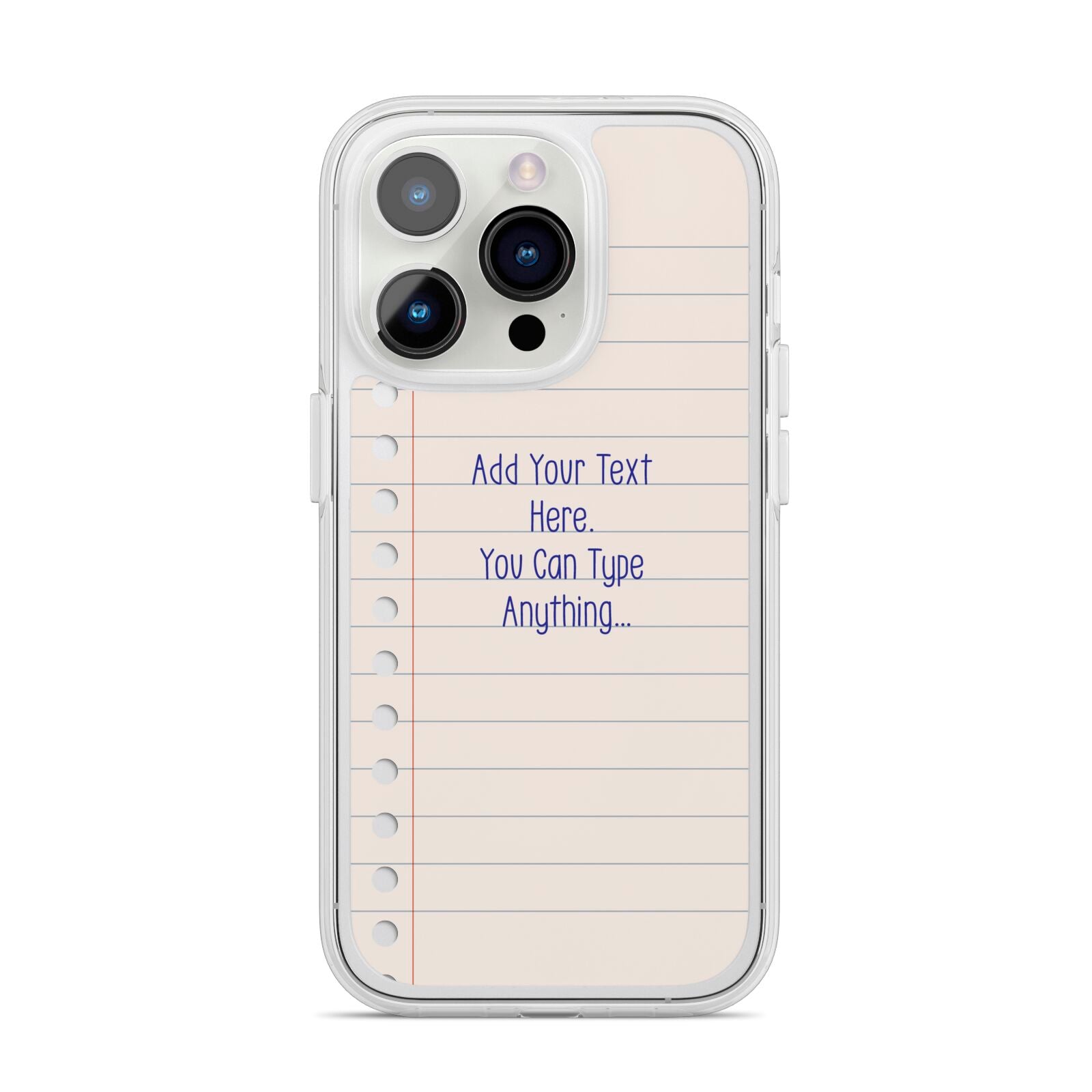 Personalised Notepad iPhone 14 Pro Clear Tough Case Silver