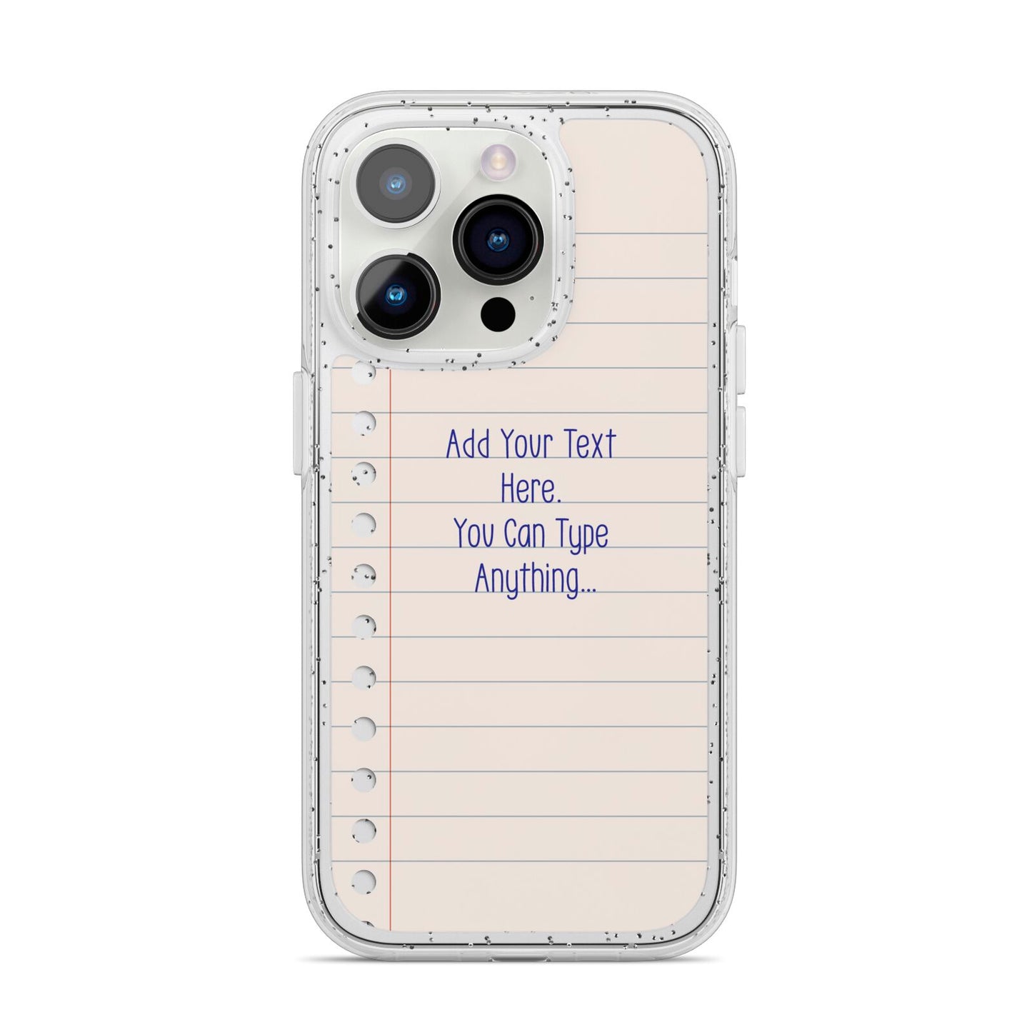 Personalised Notepad iPhone 14 Pro Glitter Tough Case Silver