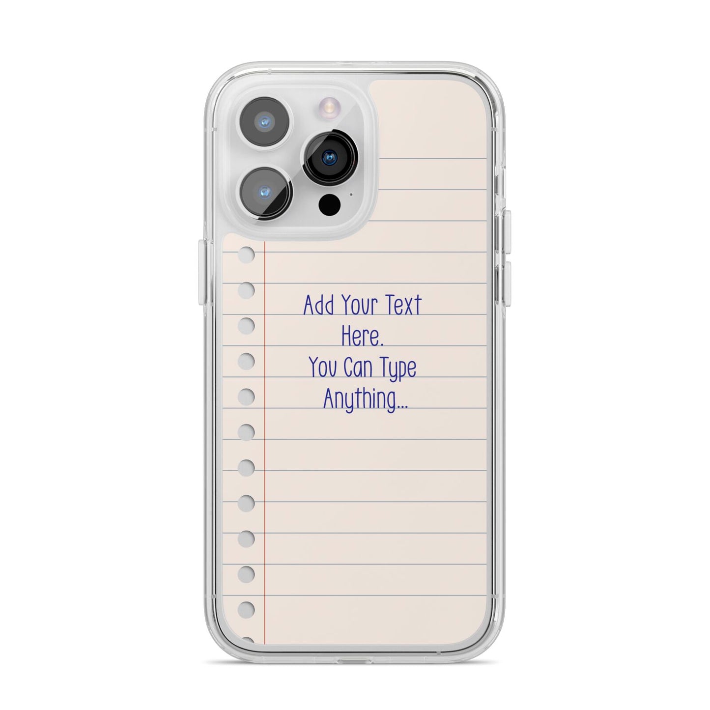 Personalised Notepad iPhone 14 Pro Max Clear Tough Case Silver