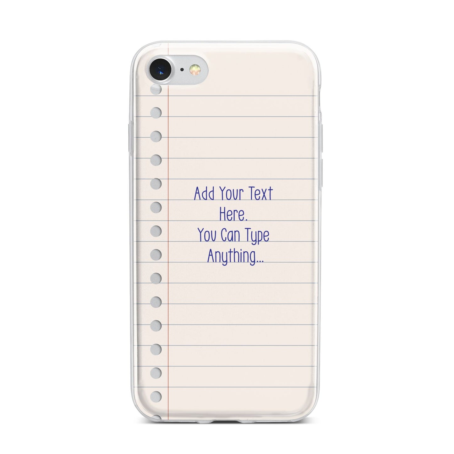 Personalised Notepad iPhone 7 Bumper Case on Silver iPhone