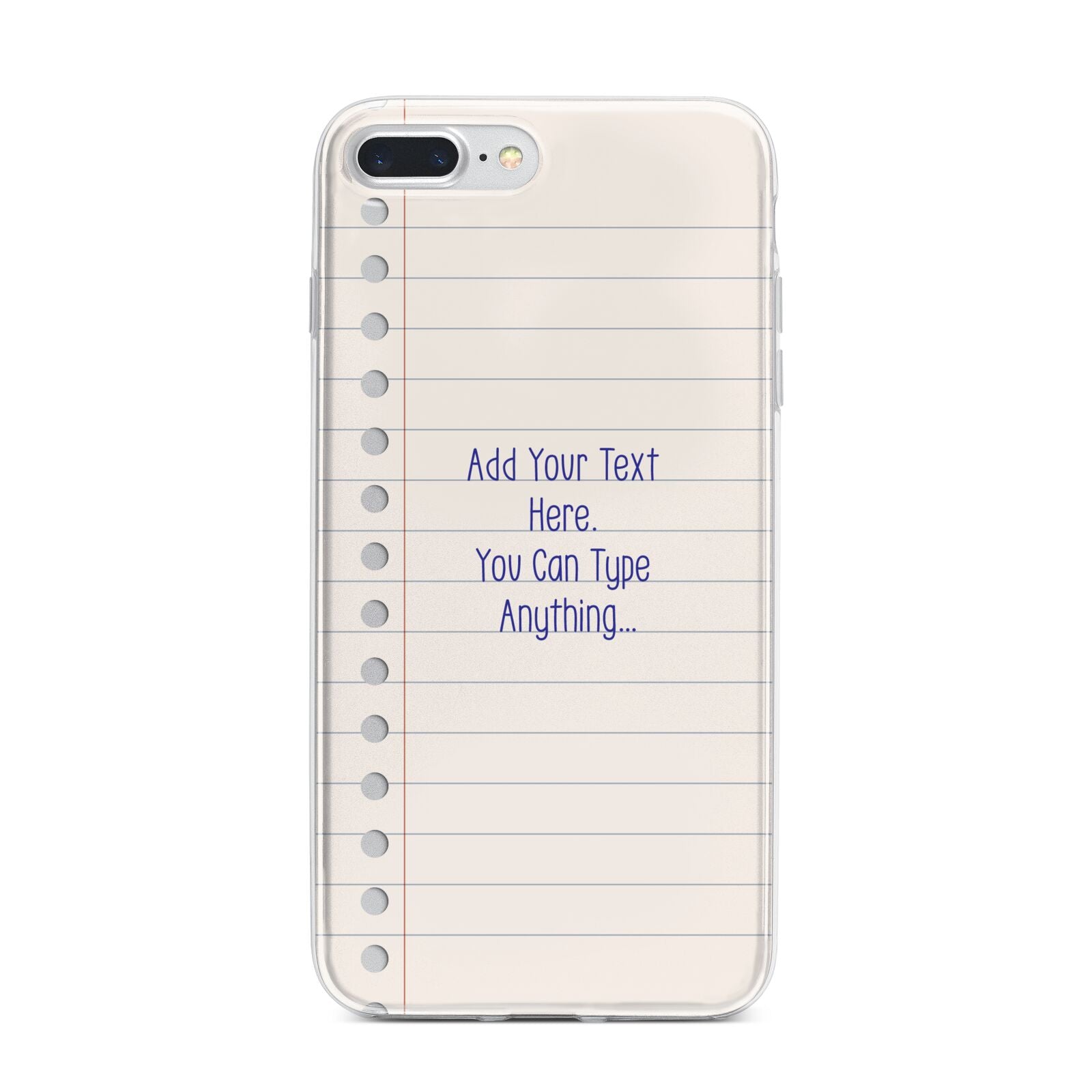 Personalised Notepad iPhone 7 Plus Bumper Case on Silver iPhone