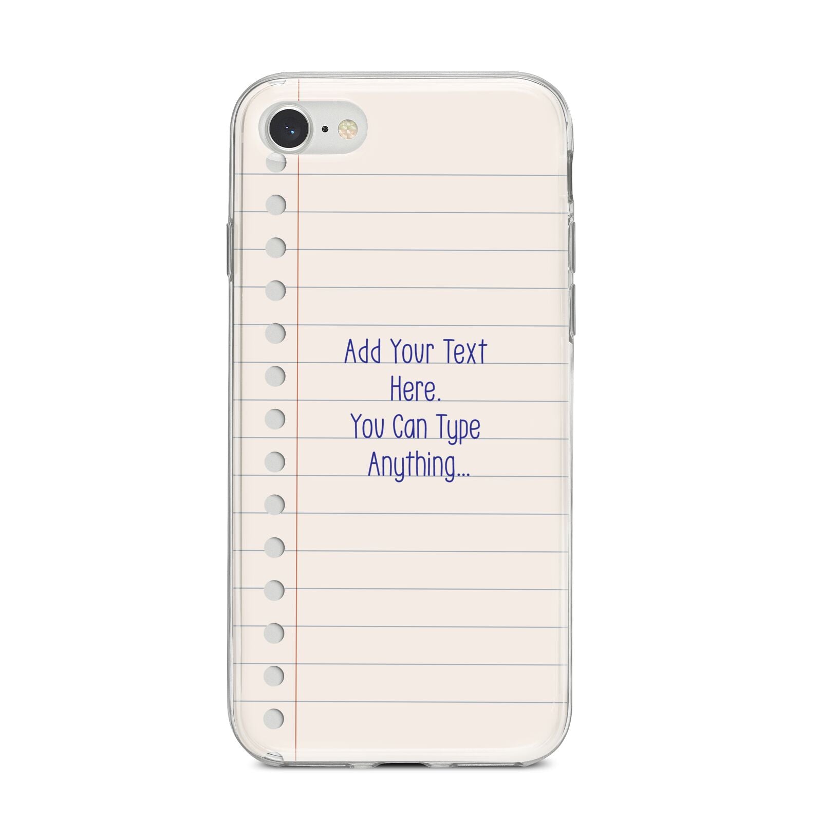 Personalised Notepad iPhone 8 Bumper Case on Silver iPhone