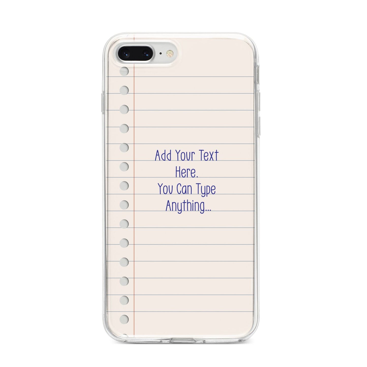 Personalised Notepad iPhone 8 Plus Bumper Case on Silver iPhone