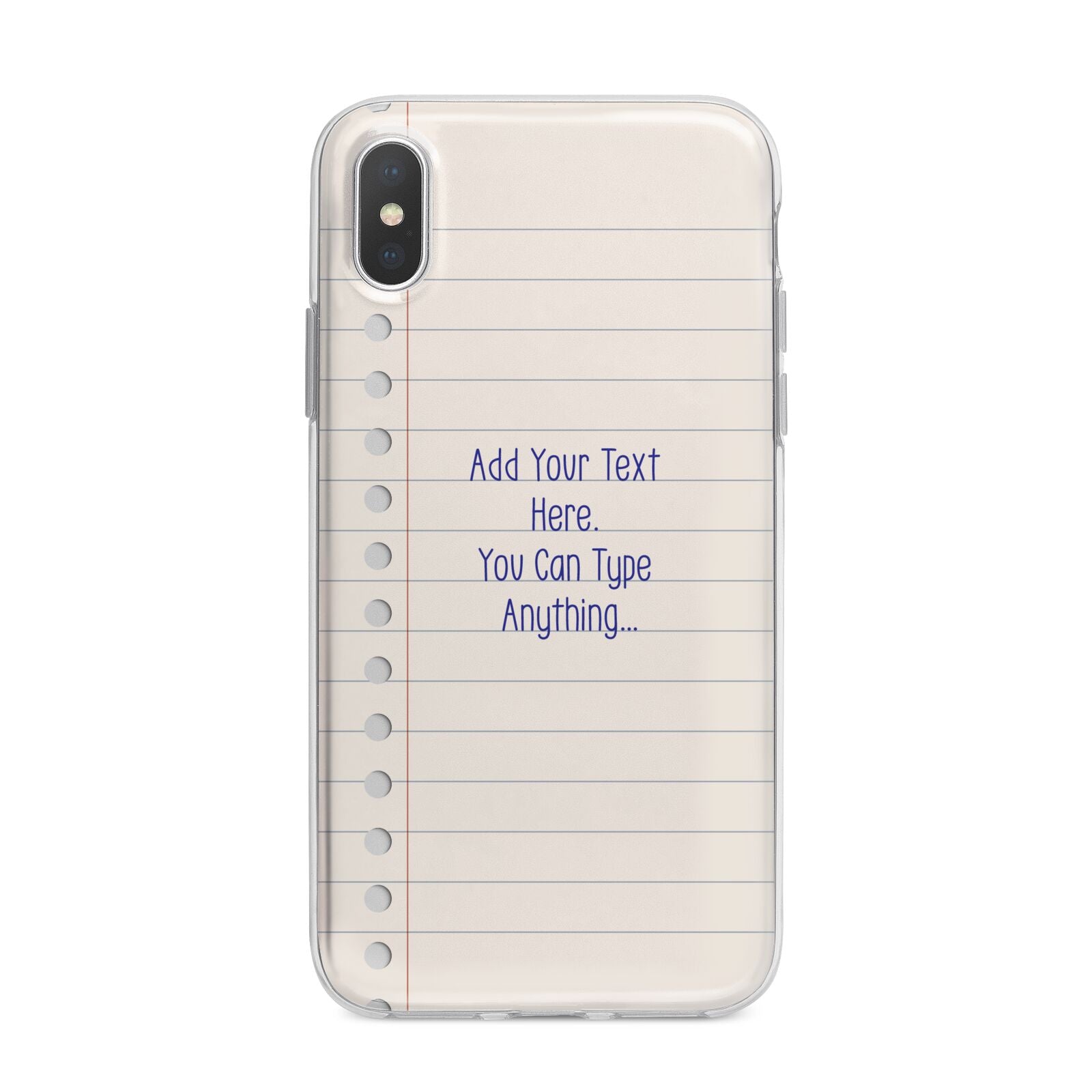 Personalised Notepad iPhone X Bumper Case on Silver iPhone Alternative Image 1