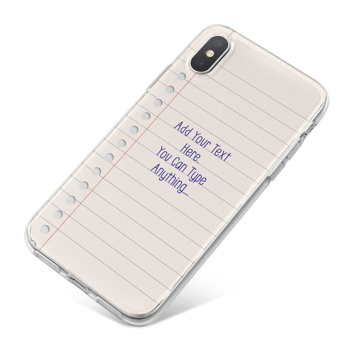 Personalised Notepad iPhone X Bumper Case on Silver iPhone