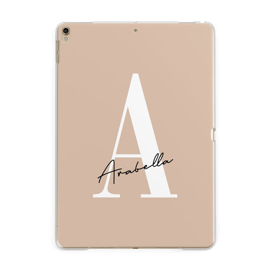 Personalised Nude Colour Initial Apple iPad Gold Case