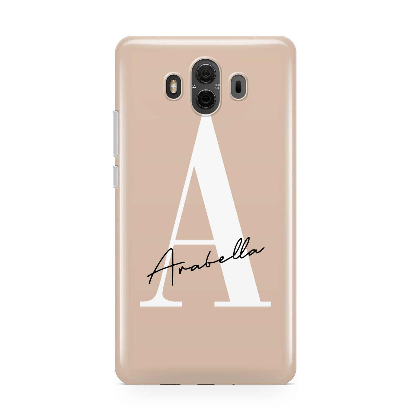 Personalised Nude Colour Initial Huawei Mate 10 Protective Phone Case