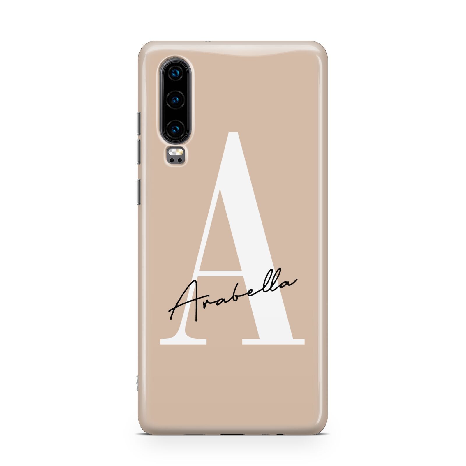 Personalised Nude Colour Initial Huawei P30 Phone Case