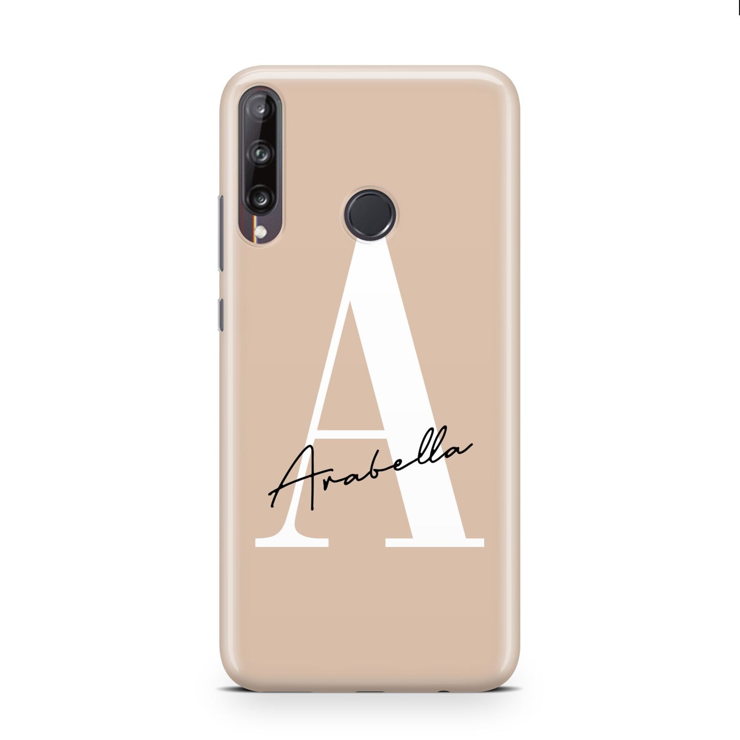 Personalised Nude Colour Initial Huawei P40 Lite E Phone Case