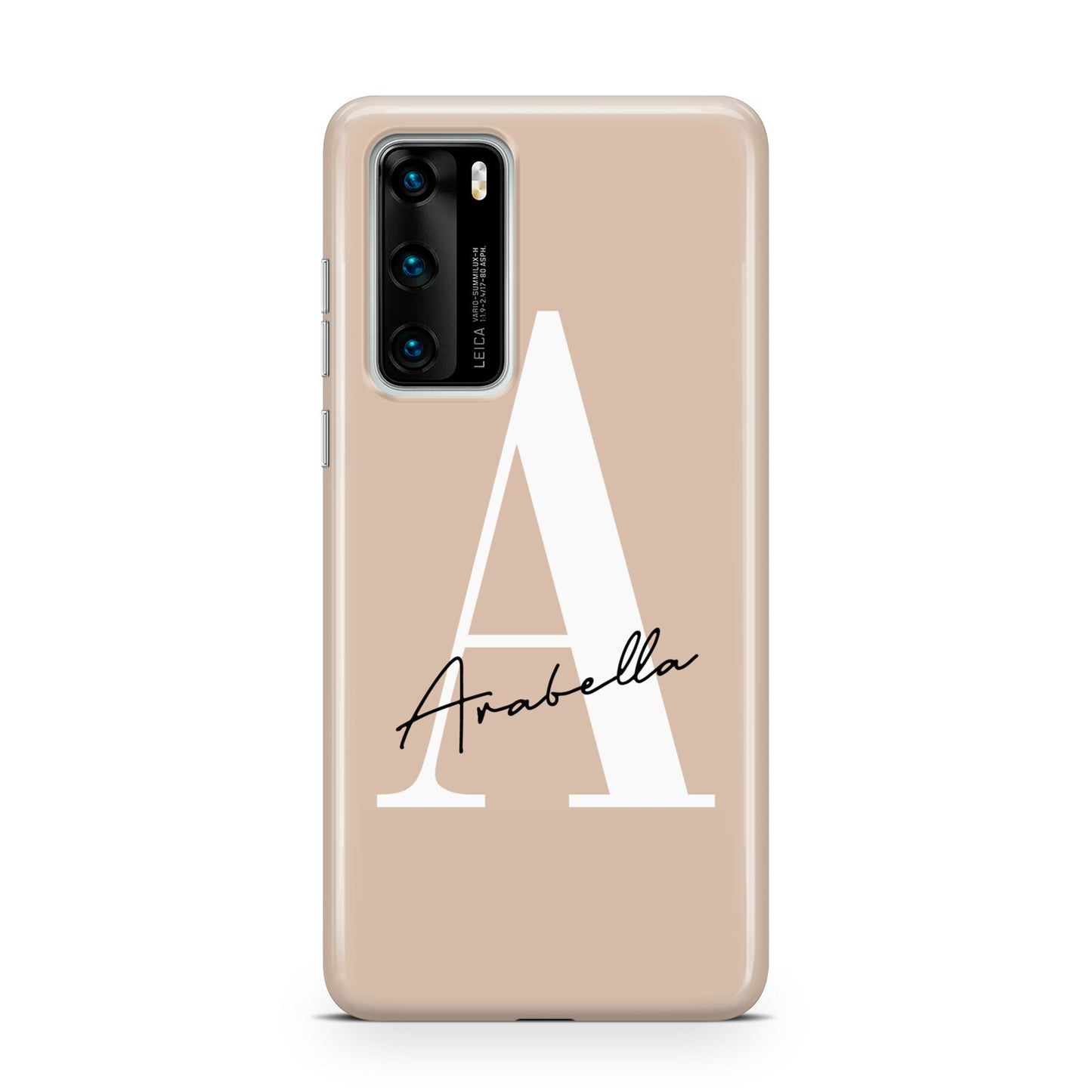 Personalised Nude Colour Initial Huawei P40 Phone Case