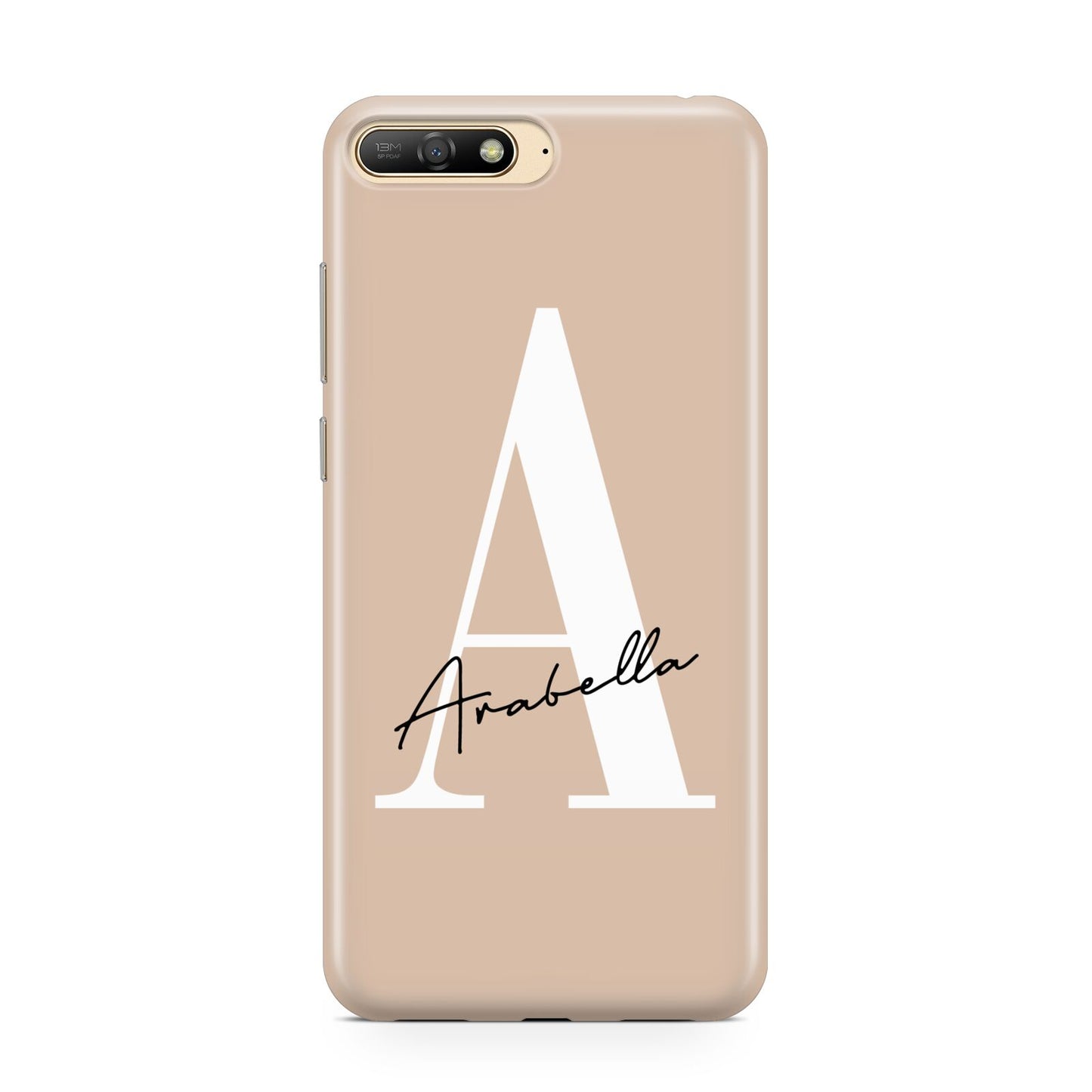 Personalised Nude Colour Initial Huawei Y6 2018