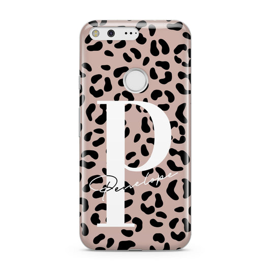 Personalised Nude Colour Leopard Print Google Pixel Case